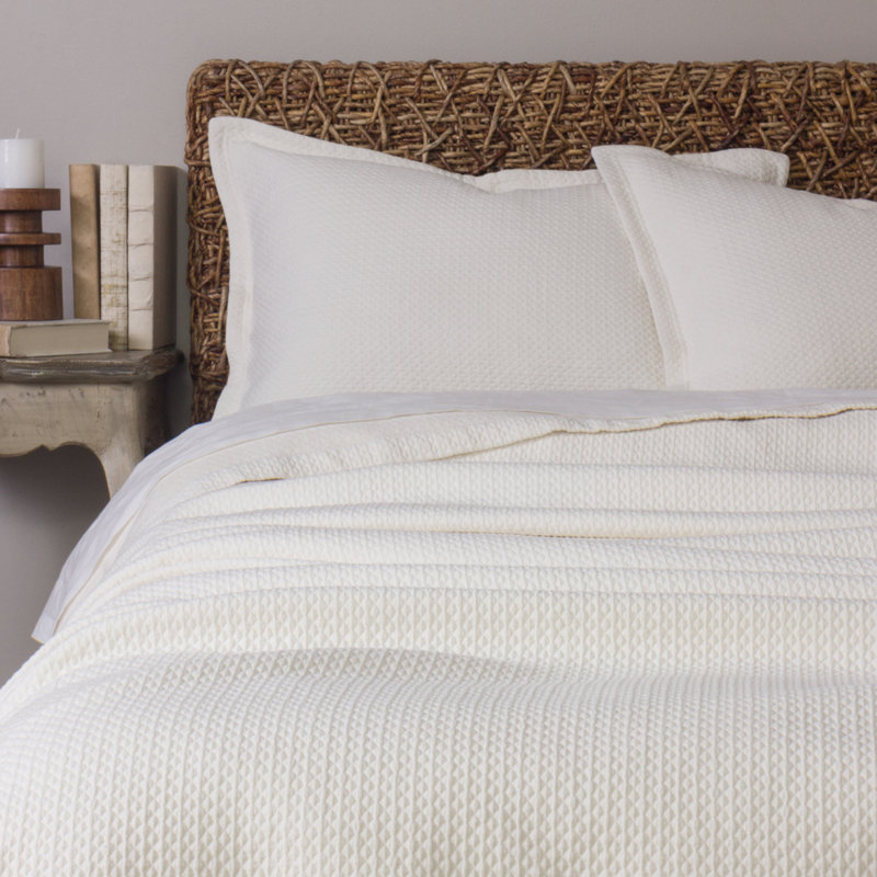 WAFF MATELASSE SHAM, IVORY, KING , Euro