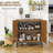 2 Door Walnut Rattan Buffet Sideboard – Small Mid-Century Modern Storage Cabinet for Kitchen, Living & Dining Room-923017623-923017620