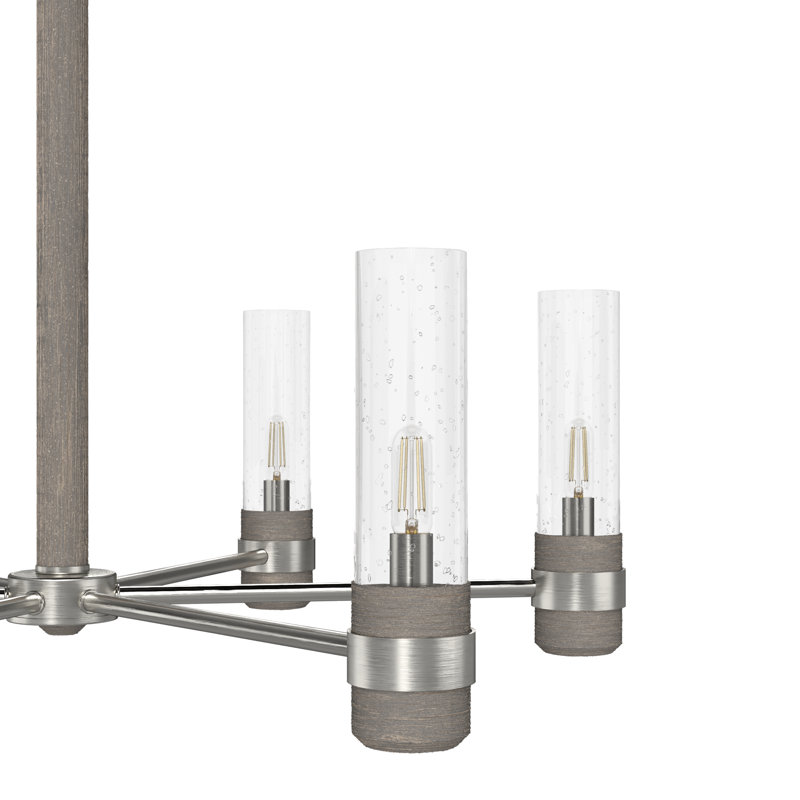 River Mill 6 Light Candle Style Classic / Traditional Chandelier, Brushed Nickel