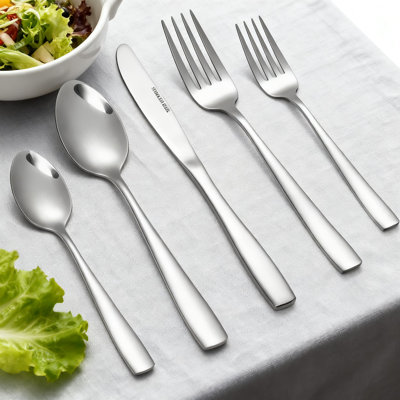 Ensemble de couverts en acier inoxydable 60 pièces, service pour 12 avec finition miroir, ensemble de couverts classique pour les repas et les réceptions de tous les jours, va au lave-vaisselle