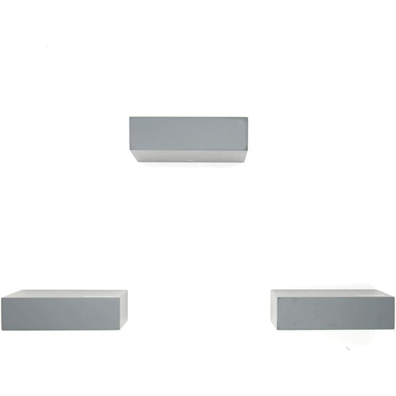 Chapital 3 Piece Square Floating Shelf, Grey