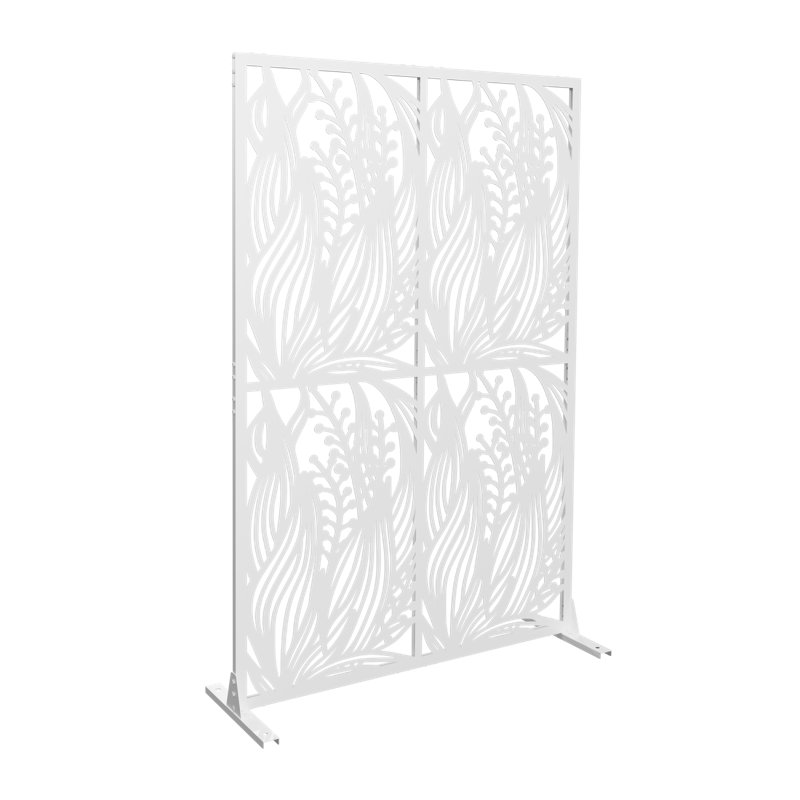 Cloison d'intimité en métal W3,8Ft X H6Ft, Blanc