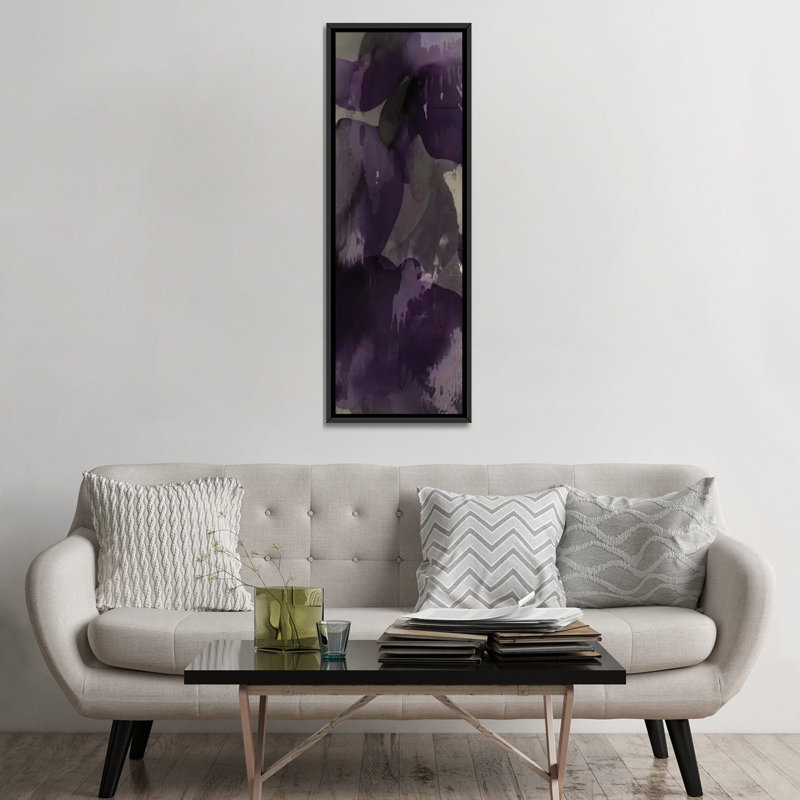 « cascade améthyste vertical i », impression sur toile, H 36 po x l 12 po x P 1,5 po, Toile avec cadre noir