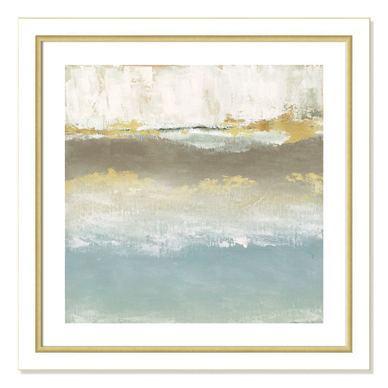 Douce consolation - peinture encadrée, Blanc/doré, H 29,75 po x l 29,75 po x P 1,13 po