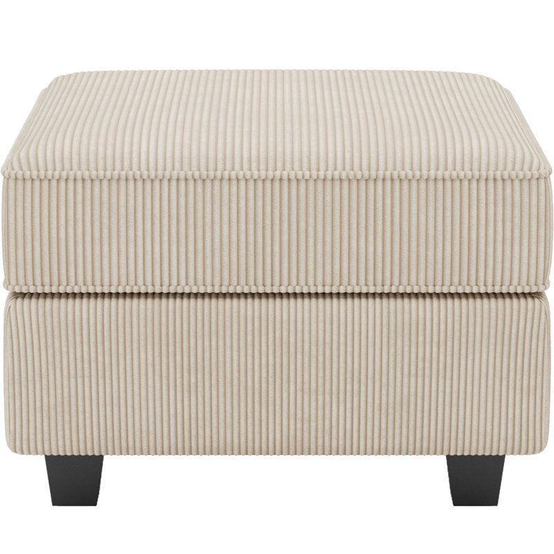 Nairoby 26.4'' Wide Upholstered Storage Ottoman Footstool Module Part for Sectional Sofa, Beige Corduroy