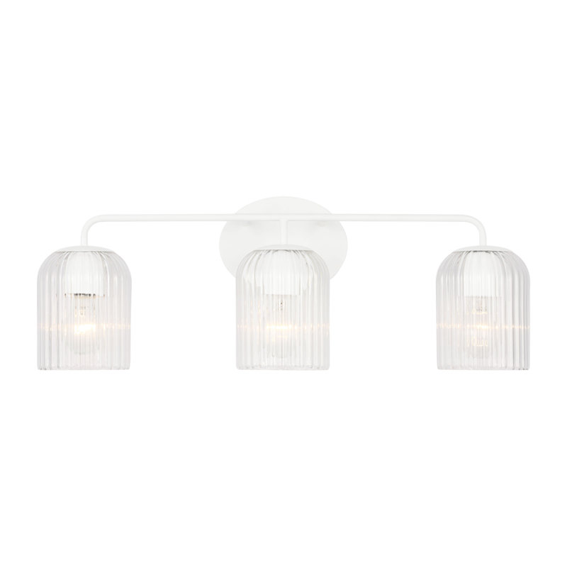 Meuble-lavabo Eisele , Blanc mat, H 8,75 po x l 24 po x P 6 po, Trois lumières