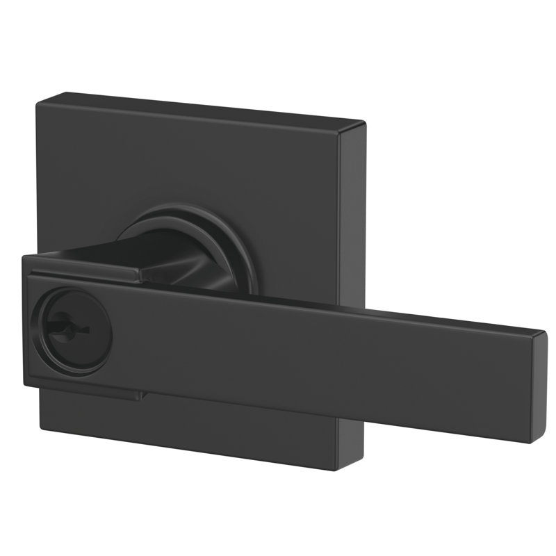 Northbrook Lever with Collins Trim Keyed Entry Lock, Matte Black