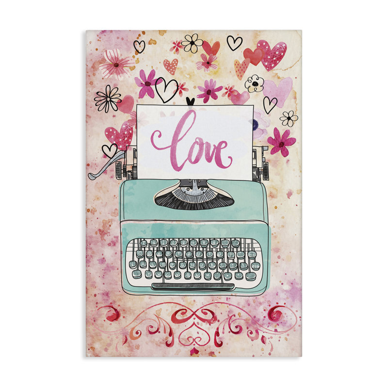 Art romantique sur toile, "Love romantique" par Nicole DeCamp, H 45 po x l 30 po
