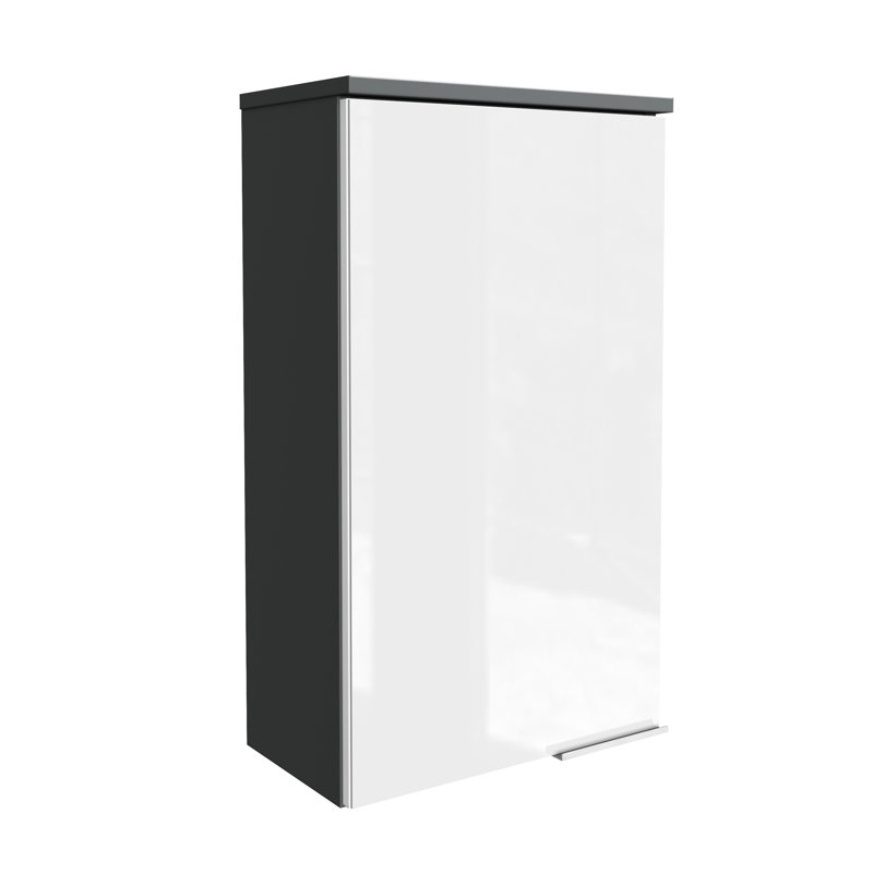 Kara Wall Bathroom Cabinet, White/Anthracite, Left
