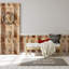 Papier peint adhésif brun en bois TANONE - Papier peint auto-adhésif à grain de bois 17,8 "x 394" pour mur, mobilier, comptoir