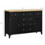Buffet buffet avec tiroirs de rangement, plateau en bois d'hévéa et tablettes réglables, armoire à café, noir