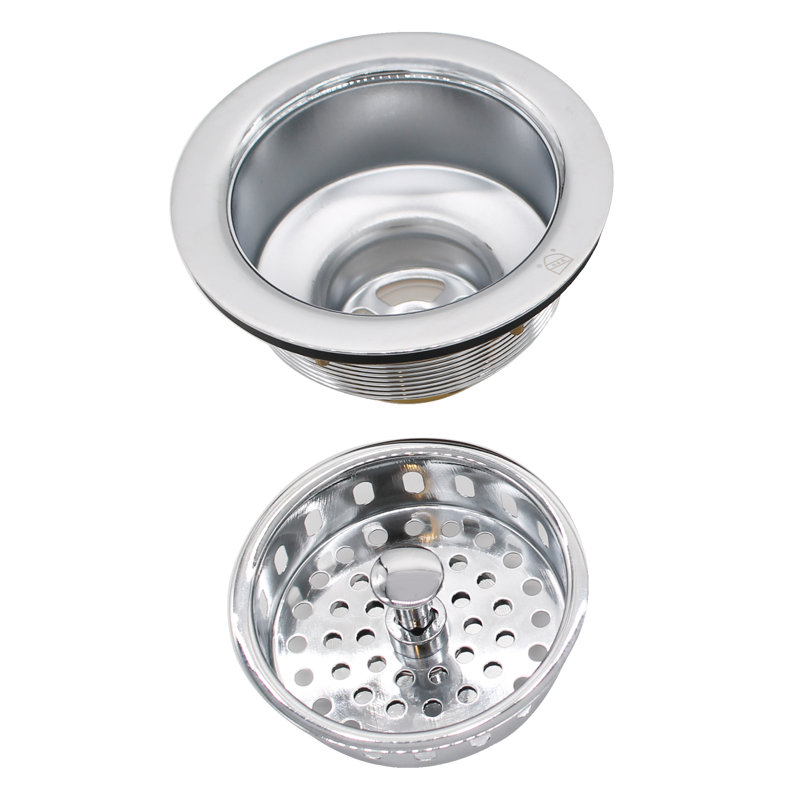 Crépine d'évier de cuisine 3 1/2 po, Chrome poli