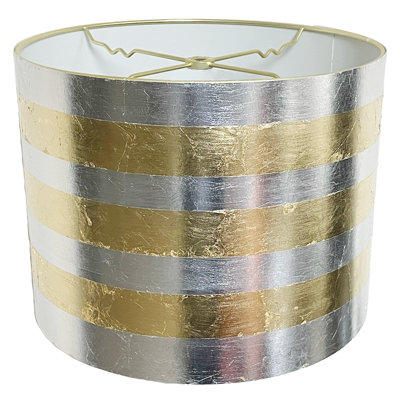 Shallow Drum Two Tone Gold Leaf And Silver Leaf Shade