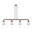 Luminaire suspendu linéaire à 4 lumières pour îlot de cuisine Leibowitz-51640201-51640207