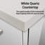 Meuble-lavabo brillant avec plateau en quartz blanc