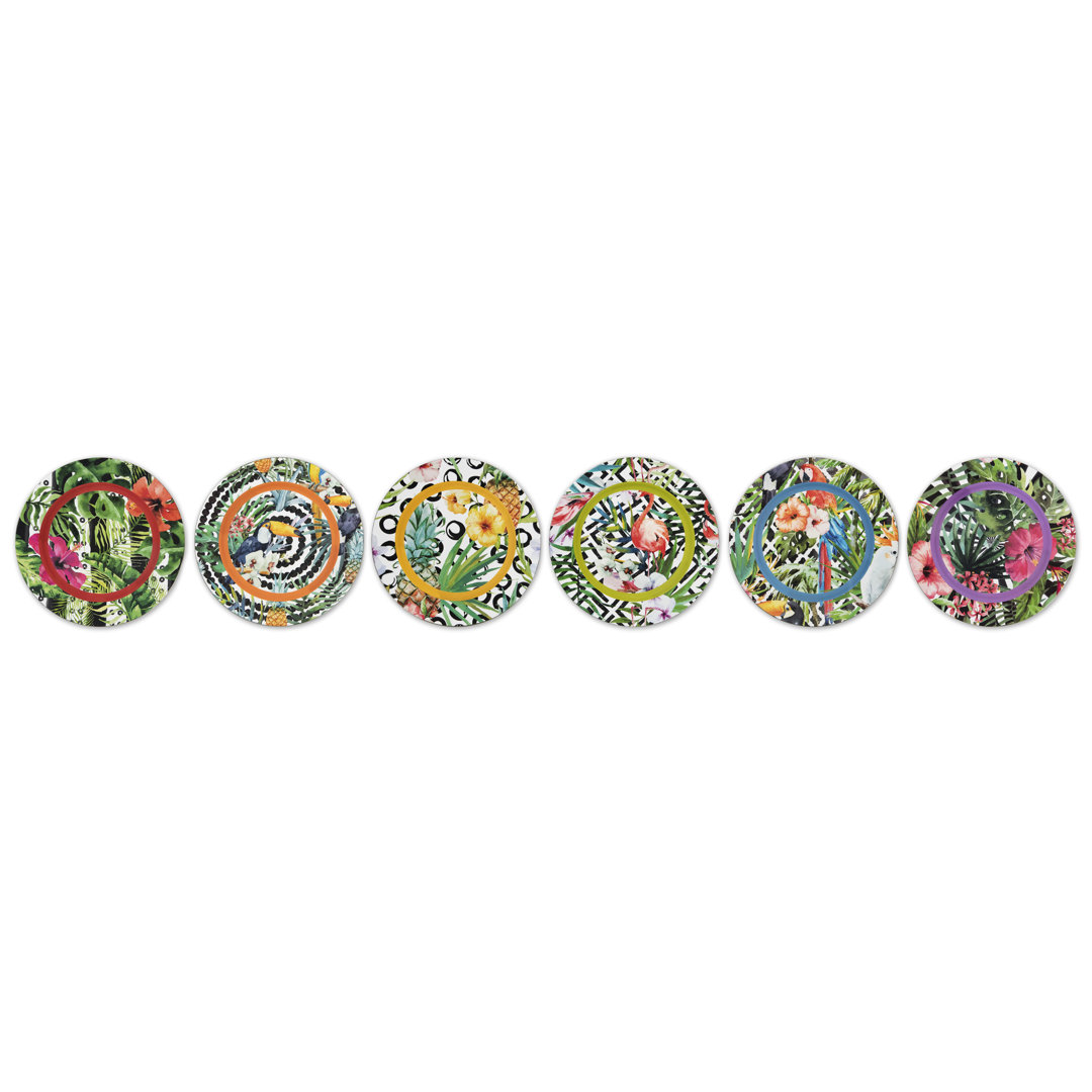 Excelsa set 6 charger plates Tropical Chic plastic 33x1,5x33 cm