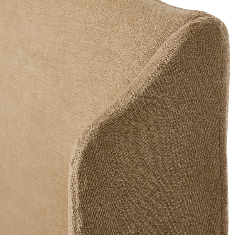 Meryl Upholstered Wingback Bed, Broadway Canvas, Queen