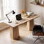 Bureau de direction rectangulaire de 159 cm avec piètement trapézoïdal, table de travail en bois pour bureau à domicile