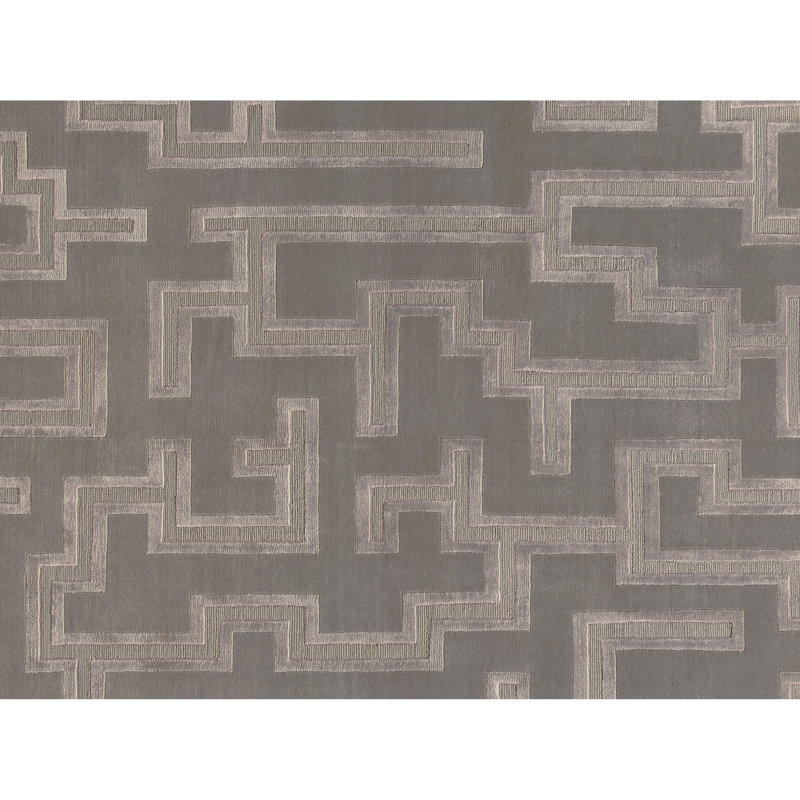 Geometric Area Rug in Cloud/Gray/Ivory, Rectangle 8' x 10', Gray