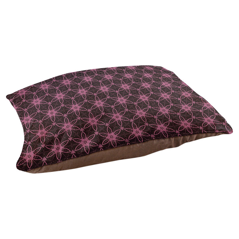 Oreiller Byrge, Noir / rose, Très grand (l 52 po x P 42 po x H 17 po)
