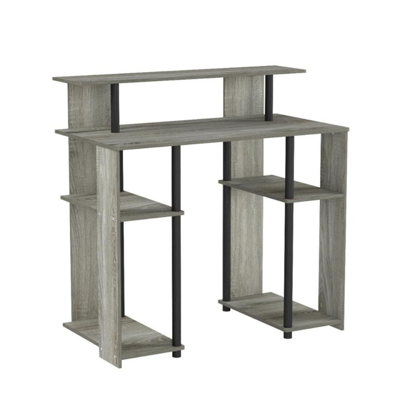 Lansing Computer Desk, French Oak Gray/Black