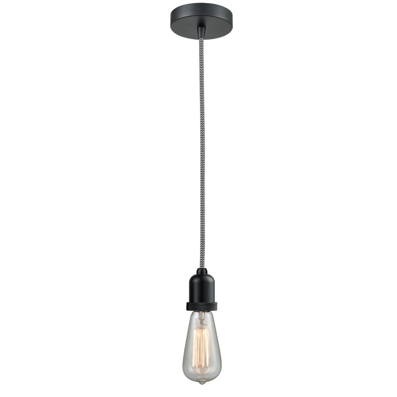 Luminaire suspendu pour une seule ampoule 1 lumières Webber, Noir mat