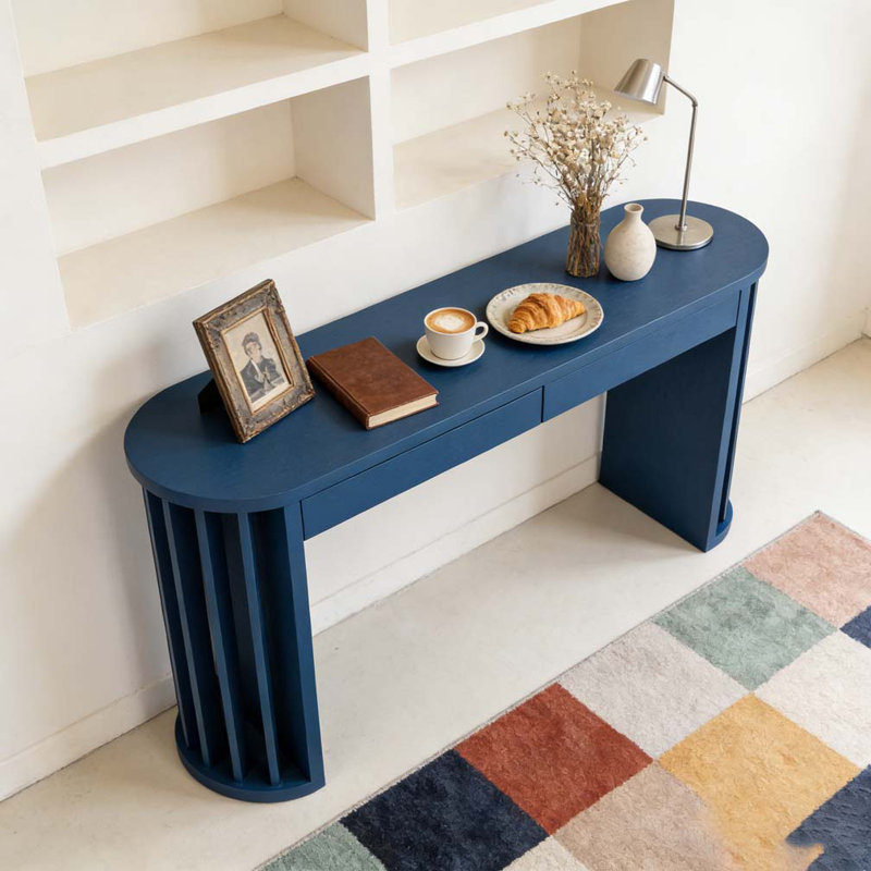 59-inch Long Console Table, Navy Blue