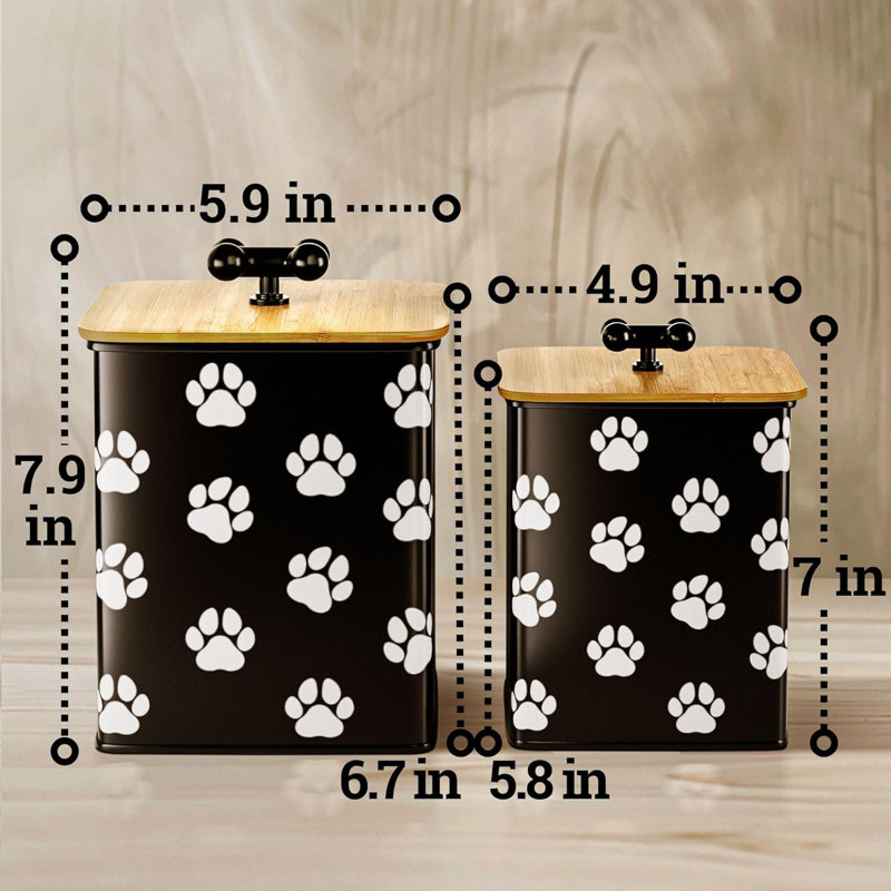 Ensemble de 2 pots à gâteries en fer pour chien pour comptoir Dog réfractaire