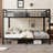 Metal king Bunk Bed for Teens and Adults,Space-Saving/Noise Reduced/No Box Spring Needed, Black