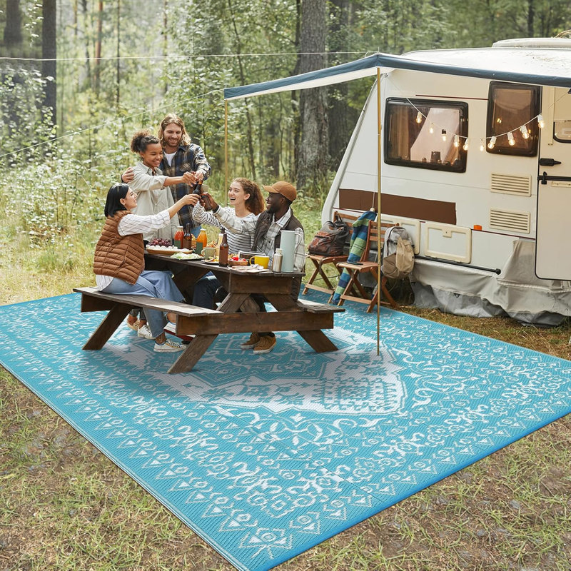 Tapis d'extérieur imperméable et réversible pour l'extérieur, Rectangle 9 pi x 12 pi
