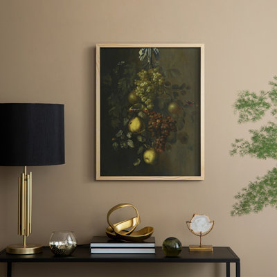 Reproduction florale vintage encadrée Cccxiii - bois massif