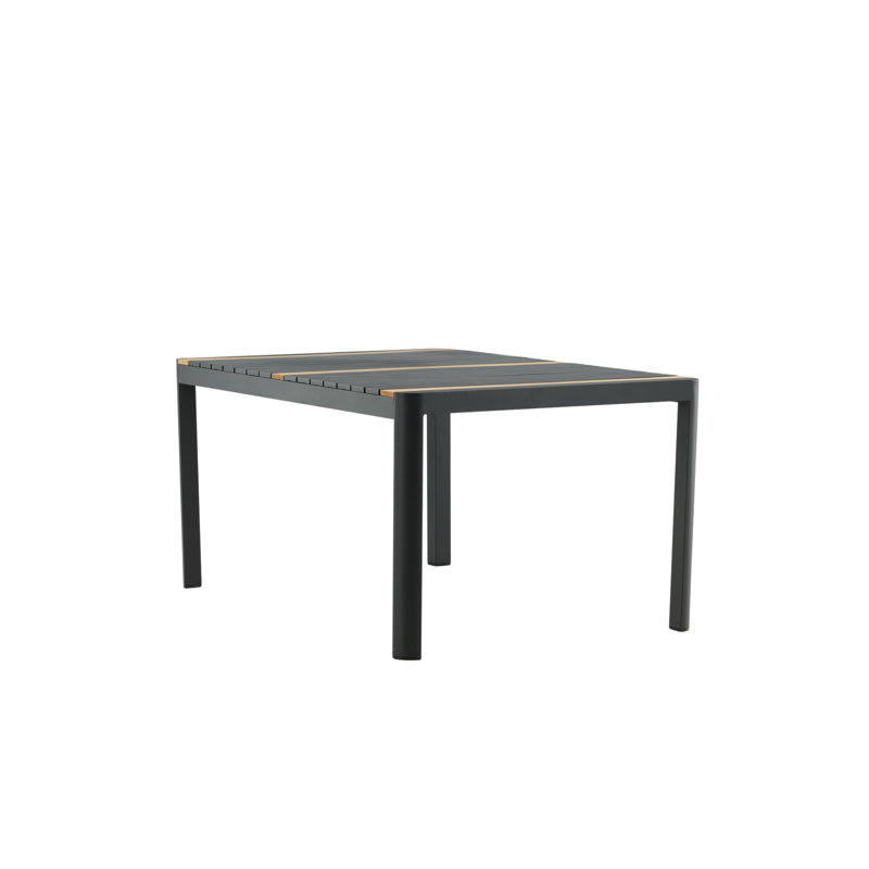 Flennory Rectangular Teak Outdoor Dining Table , 200cm cm W 100cm cm D, Black