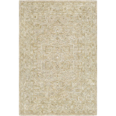Oriental Handmade Tufted Tan/Cream/Black Area Rug