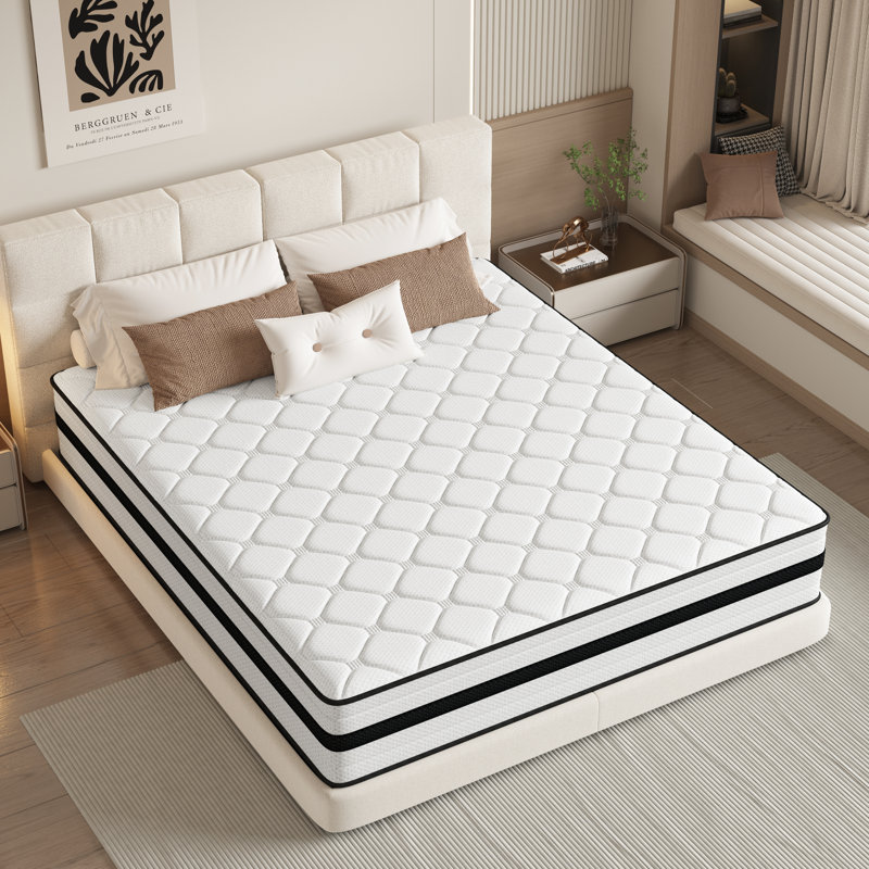 Très grand matelas hybride de 10 pouces dans une boîte | Mousse à mémoire de forme et ressorts ensachés individuels pour soutenir les bords et soulager la pression | Mi-ferme | Certifié Certipur-us