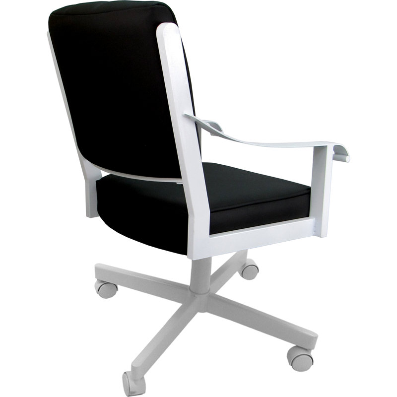 Chaise pivotante en cuir et métal, Noir, noir, noir, noir, Blanc