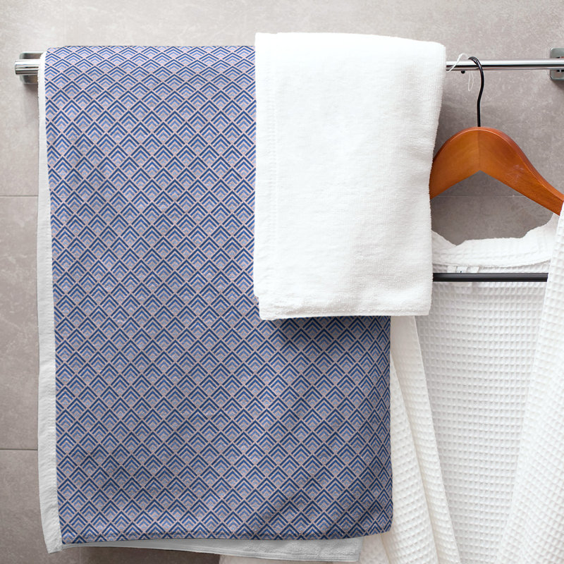 Katelyn Elizabeth Cotton Blend Bath Towel, Pink/Blue