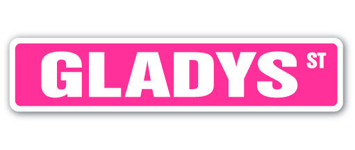 Plaque de rue Gladys en plastique robuste 4 po x 18 po