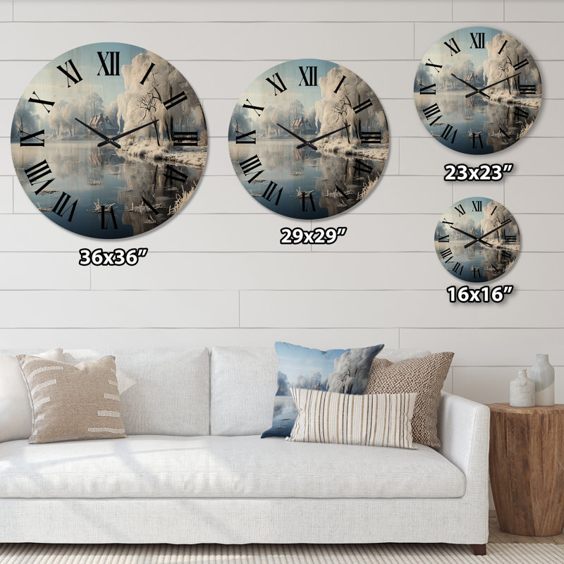 Horloge murale paysage d'hiver, Grand