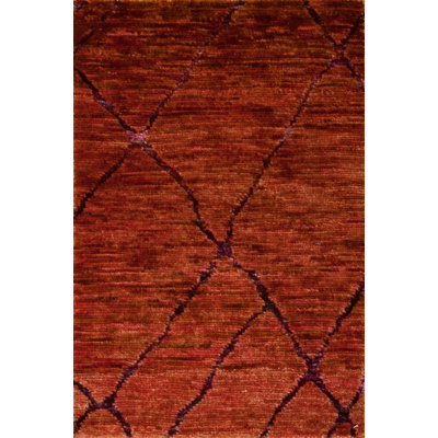 Seville Hand Knotted Area Rug in Rust/Black