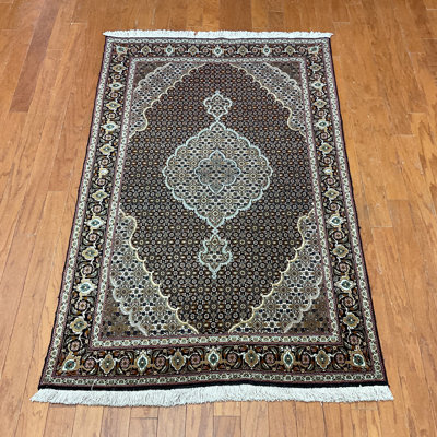  Handmade Tabriz Fish Design Wool & Silk Rug