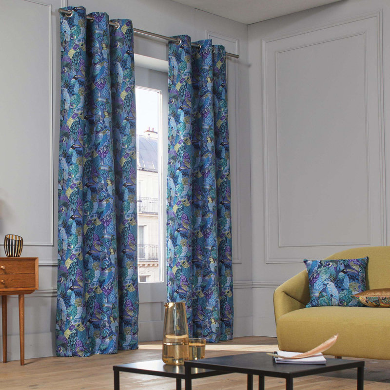 Room Darkening Curtains, Blue/Green