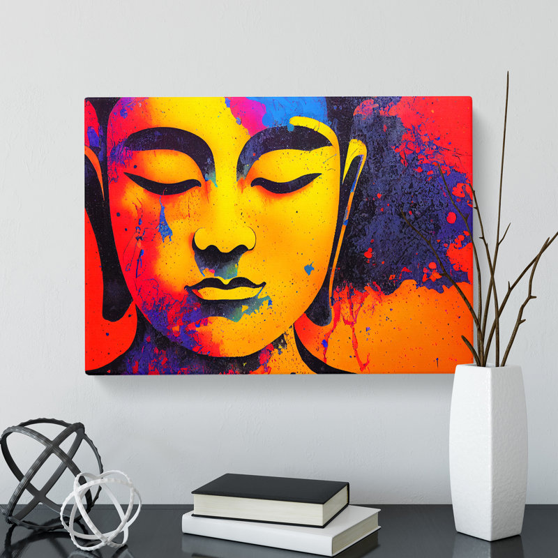 Colourful Buddha Vol.1 Abstract - Wrapped Canvas, 50cm H x 76cm W x 3cm D