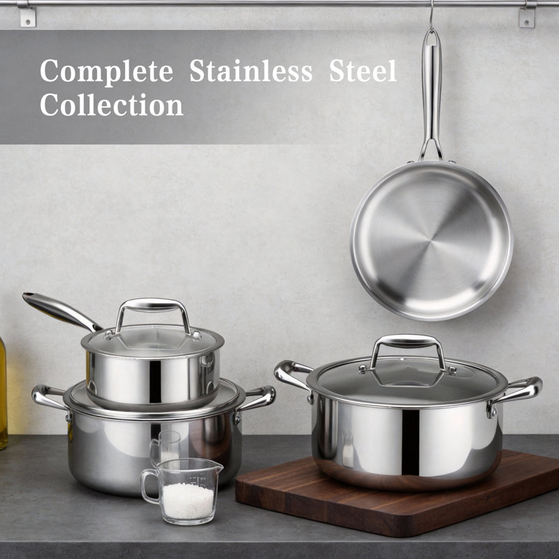 Caannasweis 7 Pieces Stainless Steel Cookware Sets