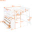Lit mezzanine double avec tiroirs - Aménagement efficace de la chambre à coucher, bureau de travail blanc et rangement pour transformer votre espace en espace de production