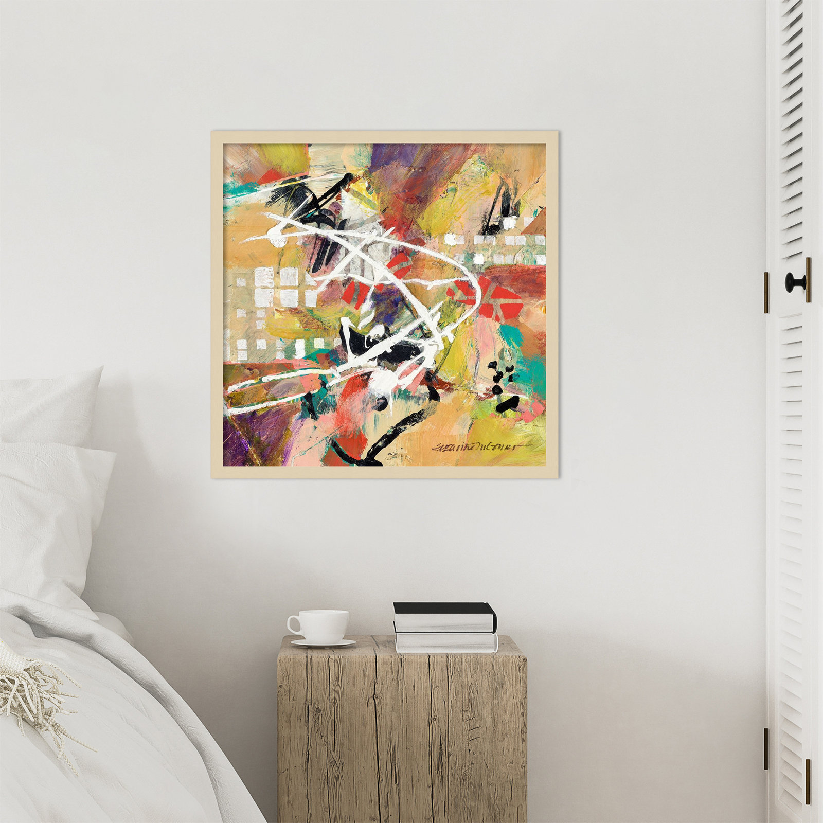Boogie by Sutter Wood Framed Wall Art Print, 25" H x 25" W, Brown