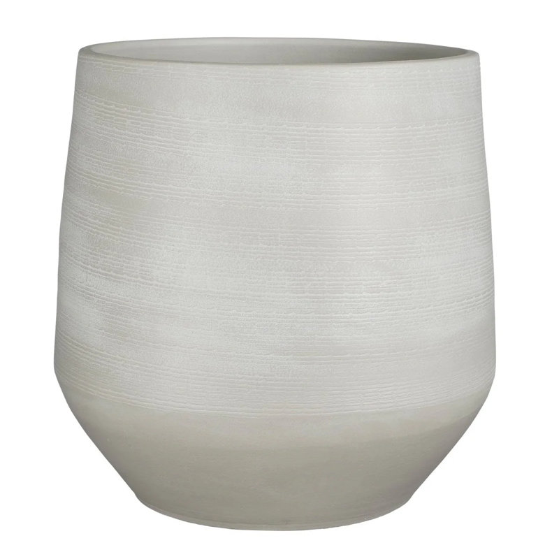 Evora Ceramic Pot Planter, 39cm H x 40cm W x 40cm D, Grey