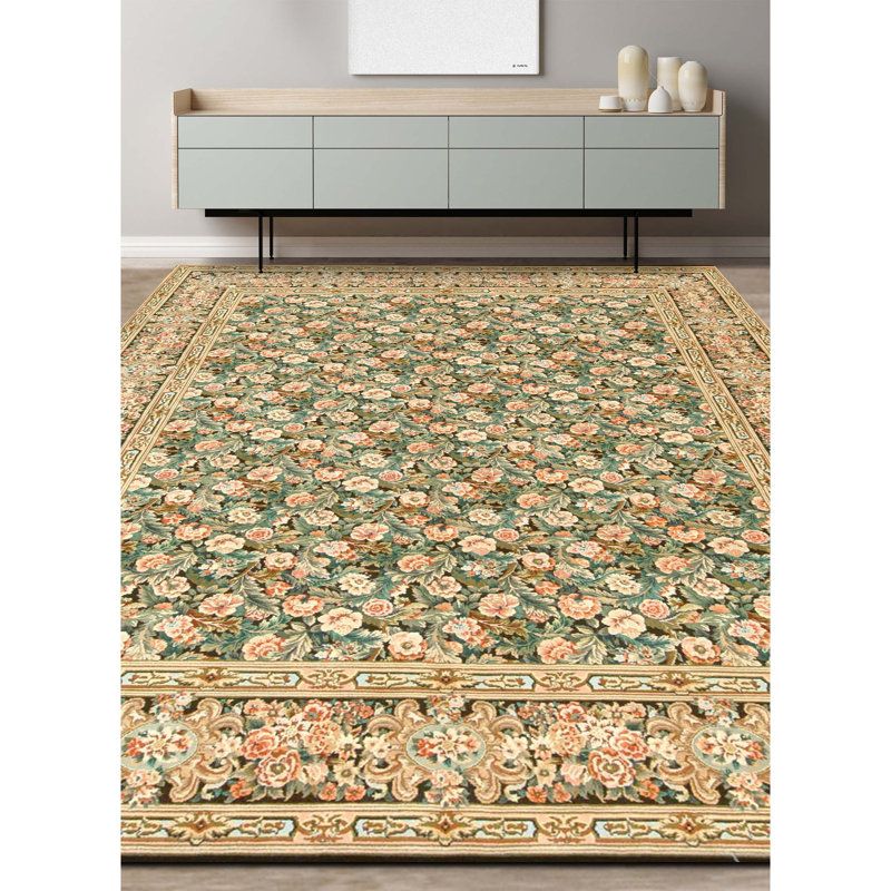 Hand Knotted Wool Oriental Area Rug in Black