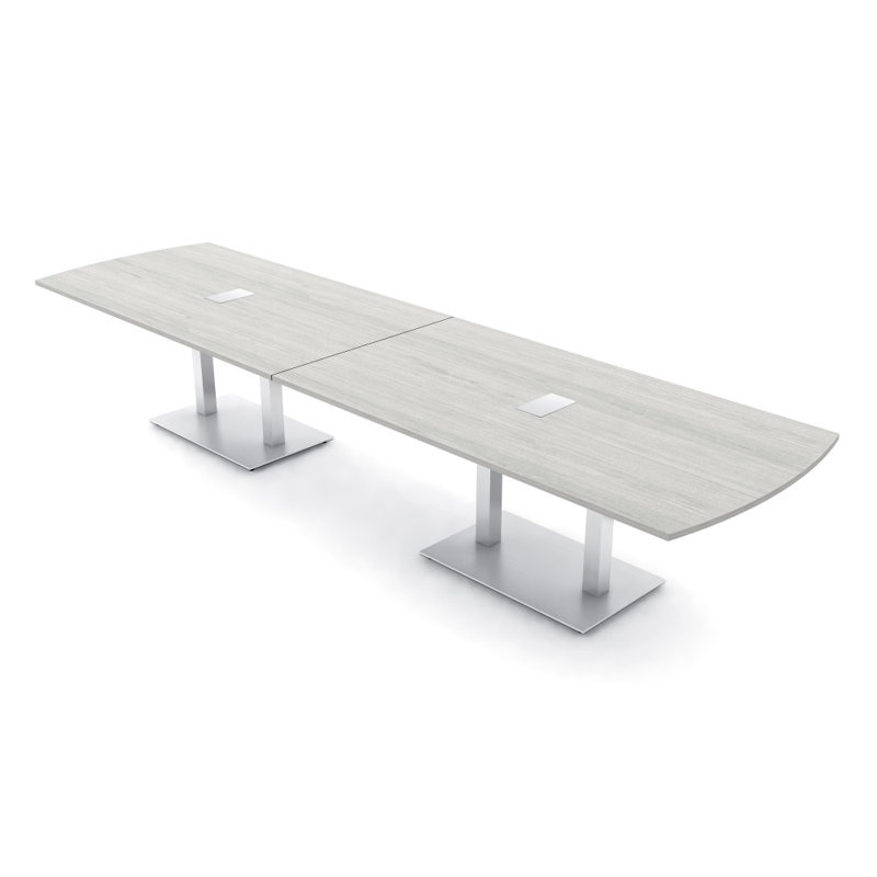 Table de conférence Pavert Arc Unité électrique, H 30 po x l 168 po x P 48 po, Argent, Sel Lakeland