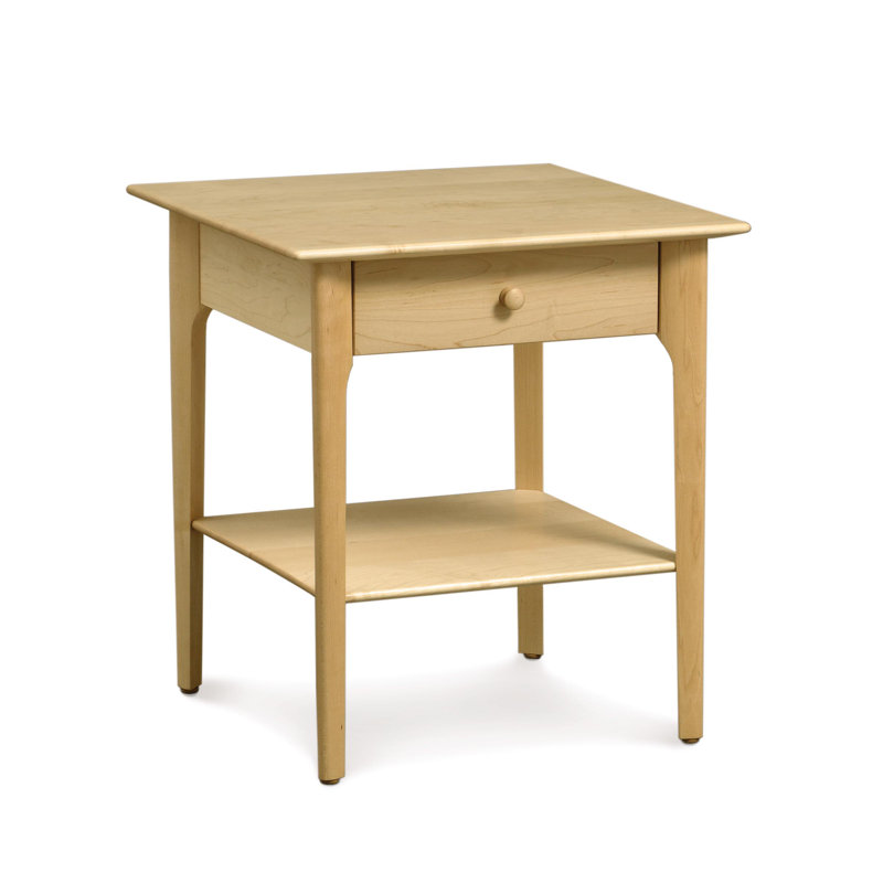 Sarah 22'' W Solid Wood Nightstand, 24", Natural Maple