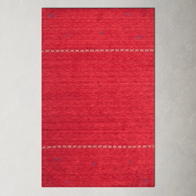 Santiago Red Handmade Wool Geometric Rug